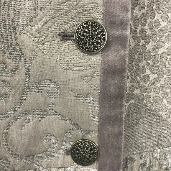 Chico’s Gray Velvet Jacquard Brocade Jacket - Picture 4 of 7